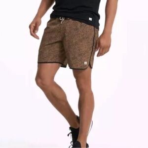 Vuori Banks Athletic Shorts Camel Lumen Brown Performance Active 7”